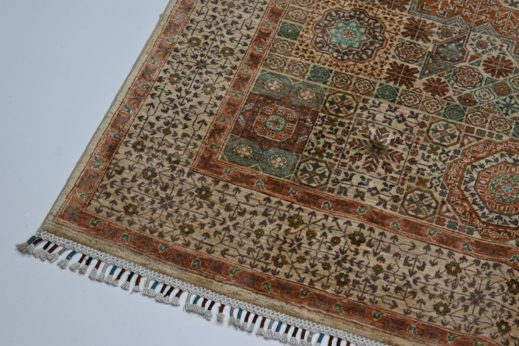 Memlük El Dokuma Halı | 200x153 cm | 50x50 İnce İlmek | %100 Doğal Yün – Doğal Boya | Otantik Afgan Halısı – Yeni Dokuma